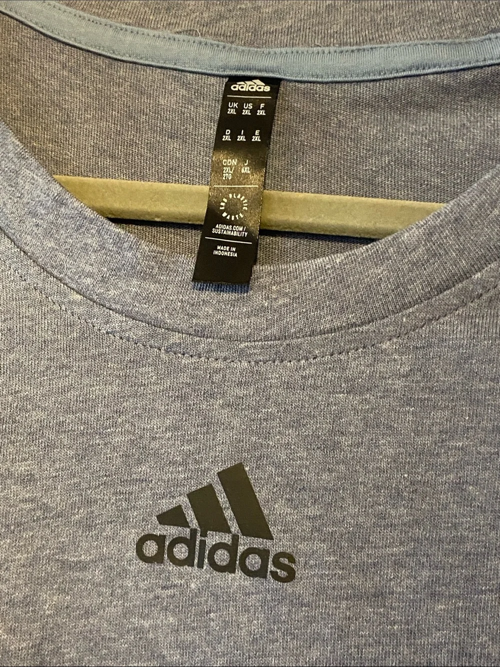 adidas Men’s Heather Navy Short-Sleeve Crew Tee 2XL NWT